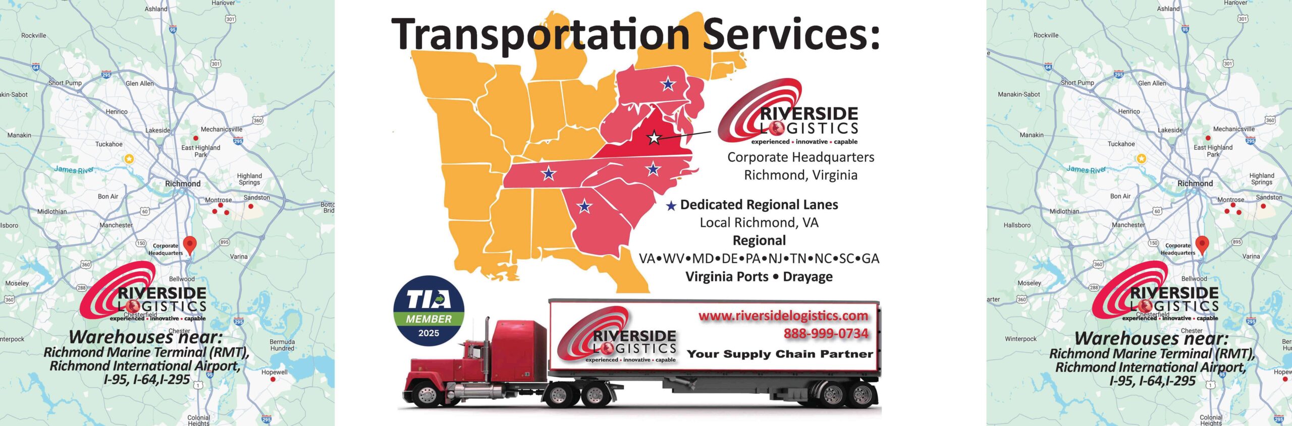 Riverside Logistics Transportation Services. Truckload, Dedicated Local & Regional Lanes, Drayage Yard Jockey , LTL